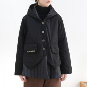 Street Style Black Designer Hooded Jacket
