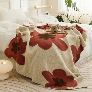 Huge Flowers Minimalist Modern Blanket