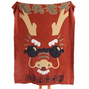 Cartoon Dragon Red Blanket