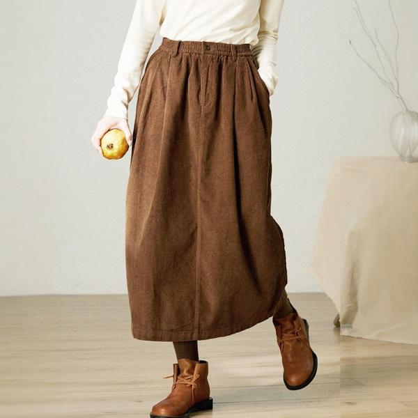 Preppy Style Corduroy High Rise Skirt