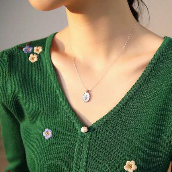 Shell and S925 Tulip Vintage Necklace
