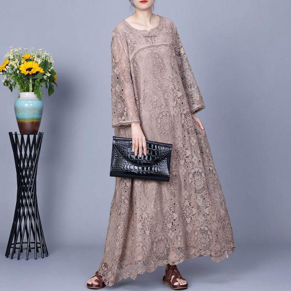 French Vintage Crochet Lace Elegant Dress