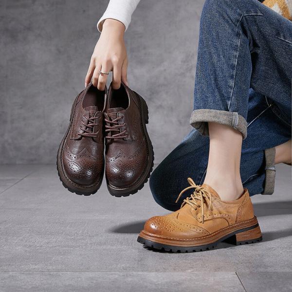 British Style Hollow Out Tied Oxford Shoes