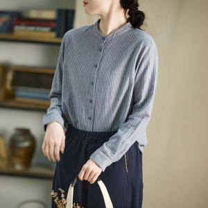 Casual Cotton Pinstriped Oversized Shirt