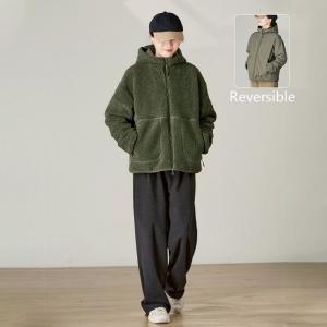 Dark Green Reversible Fleeced Hooded Coat