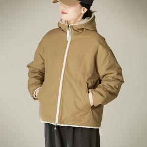 Reversible Polar Fleece Short Hoodie Coat