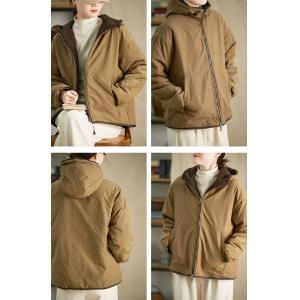 Reversible Polar Fleece Short Hoodie Coat