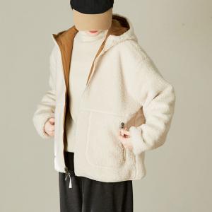 Reversible Polar Fleece Short Hoodie Coat