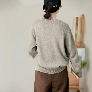 Round Neck Cable Knit Granny Cardigan