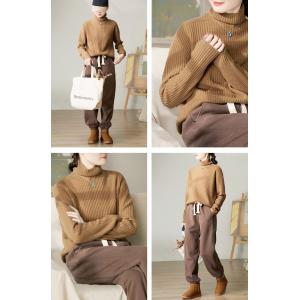 Pure Color Wool Basic Turtleneck Sweater