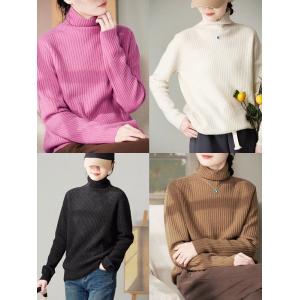 Pure Color Wool Basic Turtleneck Sweater