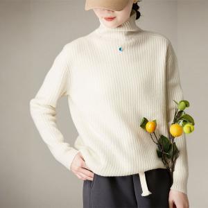 Pure Color Wool Basic Turtleneck Sweater