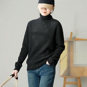 Pure Color Wool Basic Turtleneck Sweater