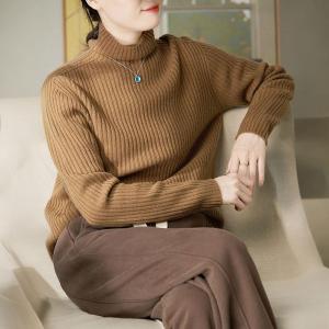 Pure Color Wool Basic Turtleneck Sweater