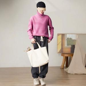 Pure Color Wool Basic Turtleneck Sweater