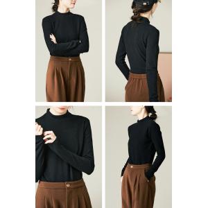 Mock Neck Basic Long Sleeve T-shirt