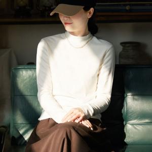 Mock Neck Basic Long Sleeve T-shirt