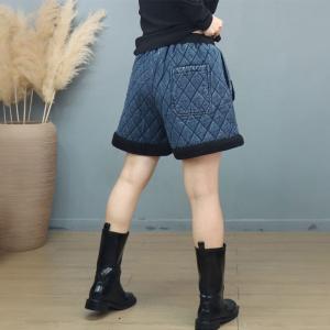 Flap Pocket Drawstring Waist Quilted Shorts
