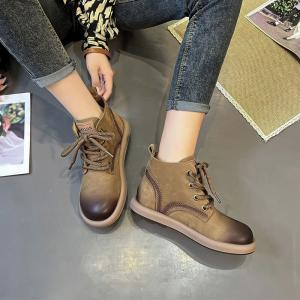 Grunge Style Tied Martin Boots for Women