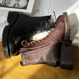 British Styles Low Heels Combat Boots