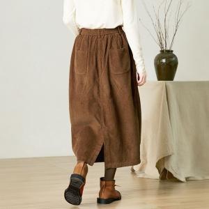 Preppy Style Corduroy High Rise Skirt