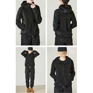 Front Zip Casual Polar Fleece Black Hoodie Jacket