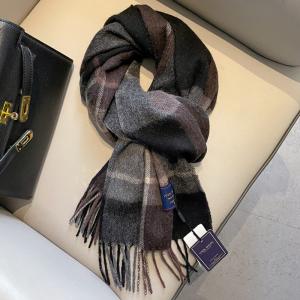 Contrast Colored Tassel Wool Tartan Scarf