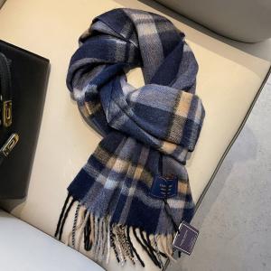 Contrast Colored Tassel Wool Tartan Scarf