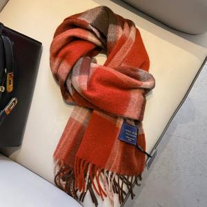 Contrast Colored Tassel Wool Tartan Scarf