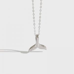 Dolphin Tail Silver Collarbone Necklace