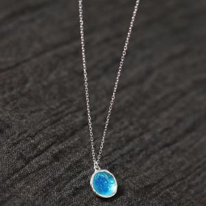 Blue Glazed Circular S925 Minimalist Necklace