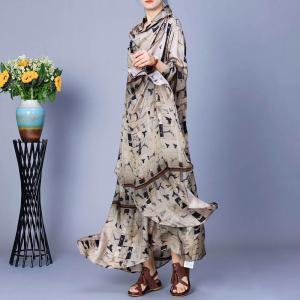 Draped Collar Flouncing Designer Dress