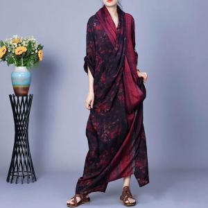 Contrast Color Purple Maxi Kimono Cross Dress