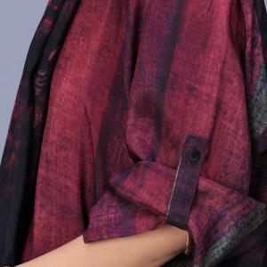 Contrast Color Purple Maxi Kimono Cross Dress