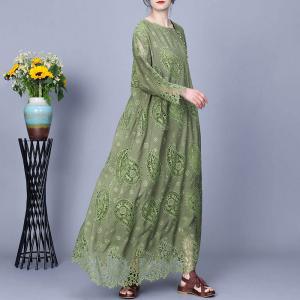 Slanted Beadings Crochet Lace Paisley Dress