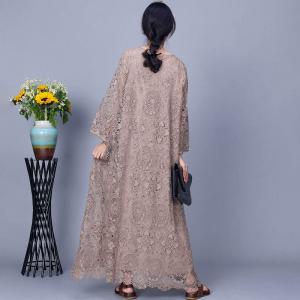 French Vintage Crochet Lace Elegant Dress