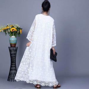 French Vintage Crochet Lace Elegant Dress