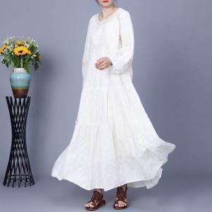 Bohemia Style Cotton Flowing Embroidery Cottagecore Dress