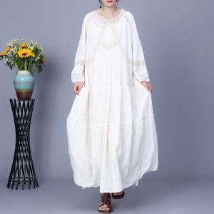 Bohemia Style Cotton Flowing Embroidery Cottagecore Dress