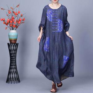 Chinese Pankou Loose Modern Qipao Dress