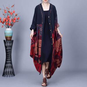 Classic Printed Cocoon Modest Cardigan