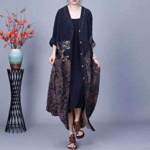 Classic Printed Cocoon Modest Cardigan