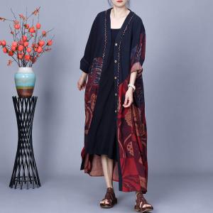 Classic Printed Cocoon Modest Cardigan