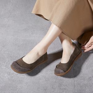 Casual Cozy Cowhide Slip on Work Shoes