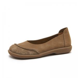 Casual Cozy Cowhide Slip on Work Shoes