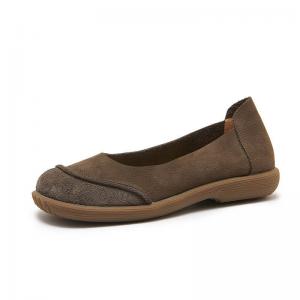 Casual Cozy Cowhide Slip on Work Shoes