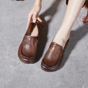 Daily Casual Soft Leather Cozy Mom Loafers