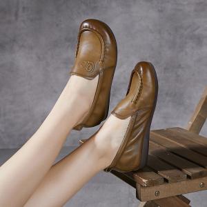 Daily Casual Soft Leather Cozy Mom Loafers
