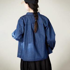 Cotton Linen Blue Oversized Chambray Shirt