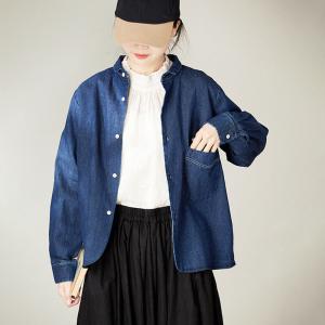 Cotton Linen Blue Oversized Chambray Shirt